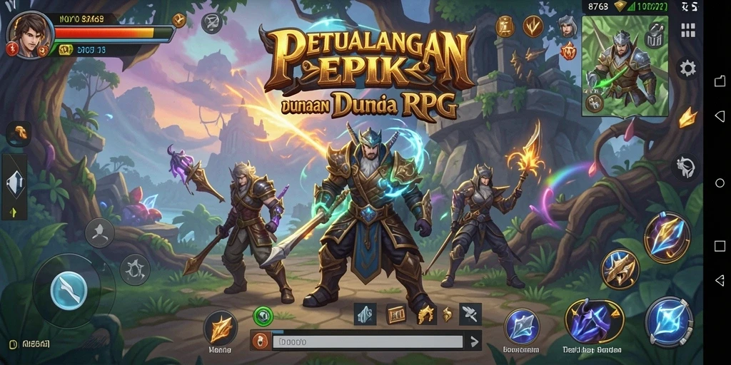 Tangkapan layar menunjukkan aksi seru dalam gameplay RPG.