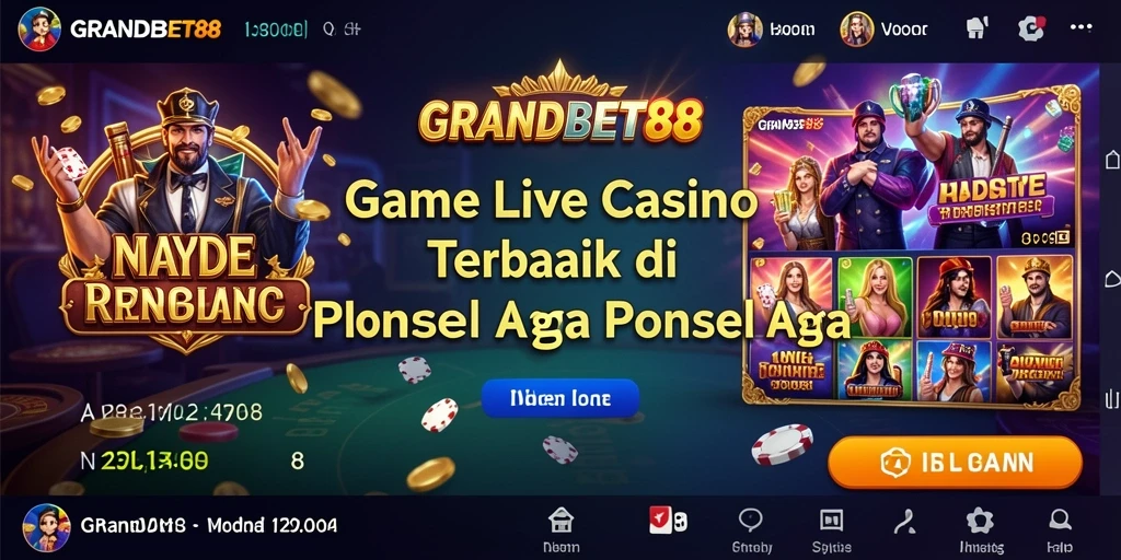 Tampilan gameplay Live Casino yang mendebarkan di GRANDBET88.