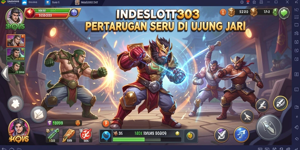 Screenshot gameplay INDESLOT303 menunjukkan pertarungan yang intens dan seru.