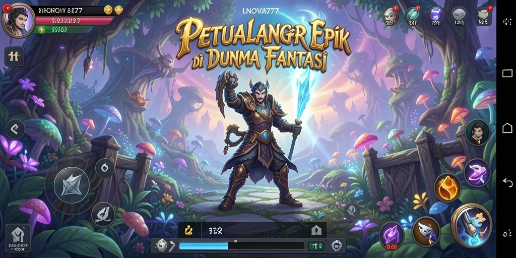 Tangkapan layar utama menunjukkan aksi seru dalam pertarungan RPG.