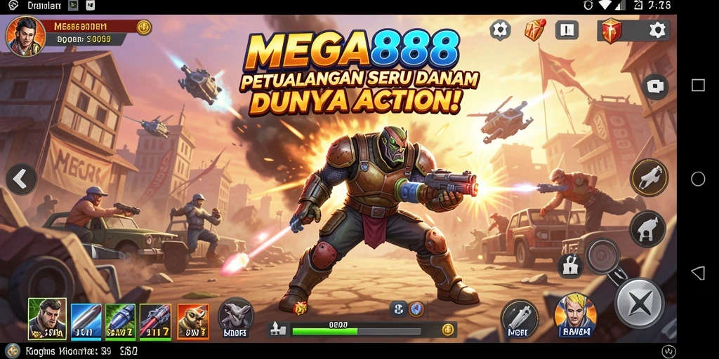 Screenshot gameplay MEGA888 yang menunjukkan aksi mendebarkan dan grafis luar biasa.