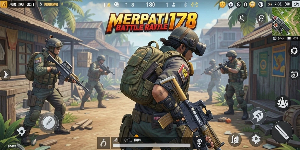 Screenshot gameplay MERPATI178 menampilkan pertempuran mendebarkan di arena.