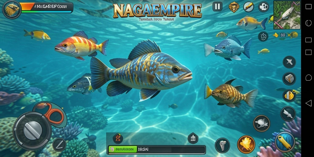 Screenshot pertarungan seru dalam gameplay Tembak Ikan NAGAEMPIRE.
