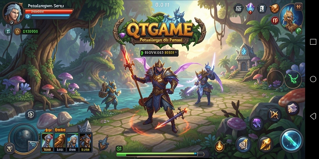 Tangkapan layar menunjukkan aksi seru dalam QTGAME dengan visual menakjubkan.