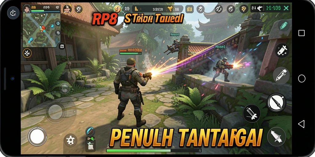 Screenshot gameplay RP8 menampilkan pertempuran strategis yang seru.